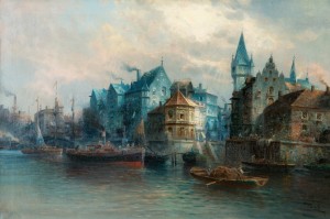 A city in blue